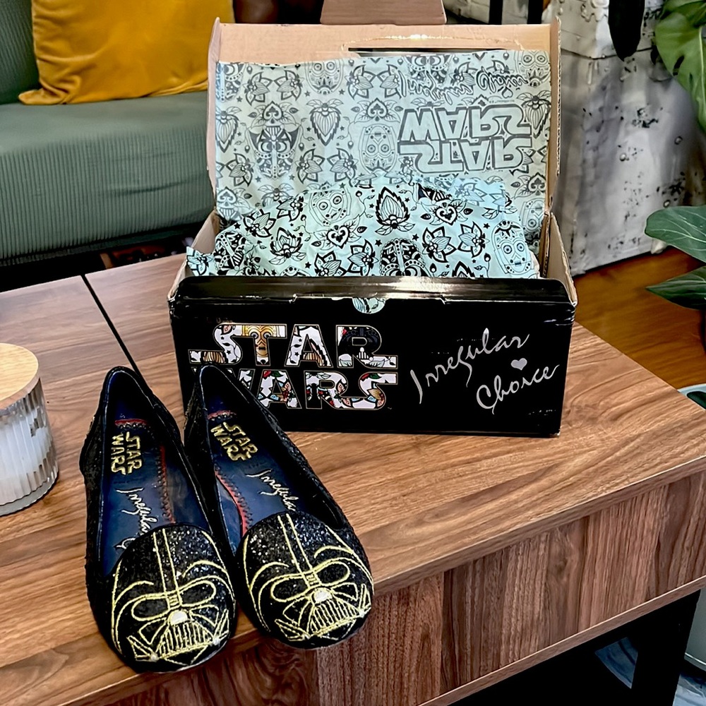 Irregular Choice I am Your Father Star Wars flats WITH BOX 6.5